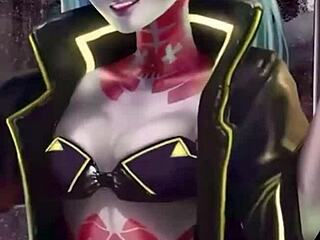 Goth Chick’s Huge Boobs Lactate in 3D