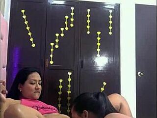 Intense lesbian action at home