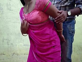 Indian Bhabhi’s Pink Saree Tease Begs for Rough Action