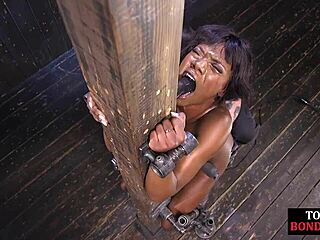 Black BDSM Slave Bound For Brutal Foot Control