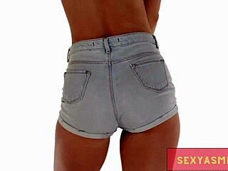 Sexy Tight Jean Shorts Shake That Ass in ASMR