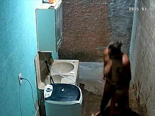 hidden camera catches stepmom shaving while stepson watches