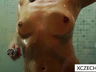 Super Hot Woman in Erotic Shower Scene! Steamy Action on Xczech Com!