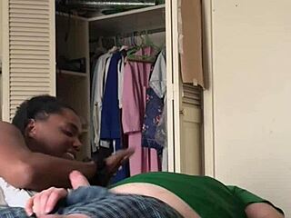 Amateur ebony babe teases with sexy moves in homemade March madness