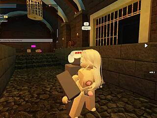 Exploring wild Roblox content with a blonde in unique scenarios