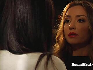 Bent Over Lesbian Slave Spanked Hard by Madame