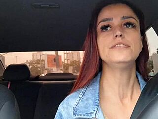 Safada Driver Catches Passenger Masturbating in Back Seat.