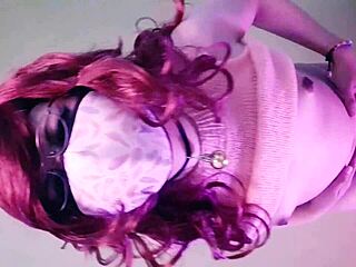Trailer tranny Maddy Diamond devours sticky marshmallows with gusto