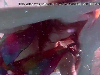 wow, redhead nikita vodorezova strips naked quick underwater in public