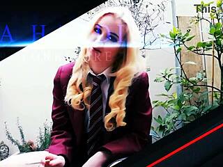 British Blonde Student Smokes During Bold JOI