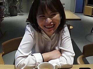 Secret Affair with Stunning Japanese Office Lady in Hidden Corner at Work.
