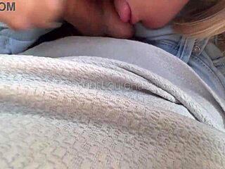 Public Car Blowjob with Cum Swallow in France