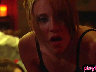Real amateur chick stumbles into swinger party chaos