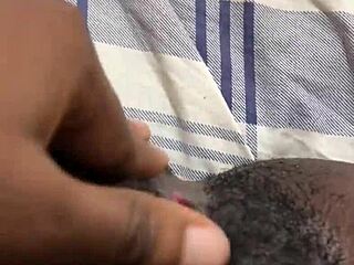 wet black pussy play in homemade vid, so hot!