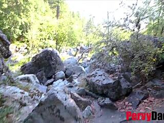 Step Daughter Skips Hike for Hard Outdoor Fucking