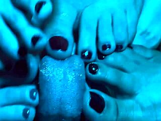 Kinky foot party turns wild with bound beauties. Moaning Latina and blonde gagging hard! 😈