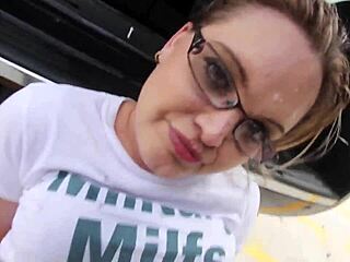 Military milf takes huge black dick in public lot!