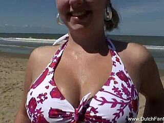 My Dutch MILF loves beach fun
