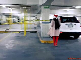 Christmas MILF Public Skirt Show