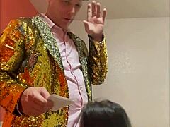 mchenry cruiser gets a blowjob while doing standup comedy, big tits bouncing