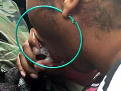 The video captures a passionate encounter in the car, culminating in a cumshot