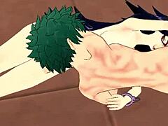 Deku and Midnight are getting horny in this hentai. They do blowjobs, handjobs, and cumshots all over.