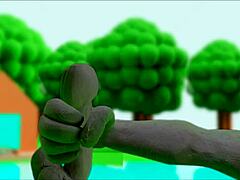 Claymation Anime Character Performs Detailed Hentai Masturbation