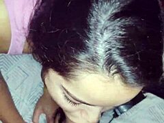 white moon giving deepthroat blowjob to her husband at night 😏