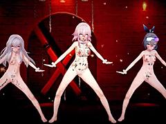 Honkai Star Rail Clara March 7th Silverwolf Hentai Mmd