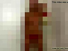 Cover me with your cum and then eat it off me in this femdom session