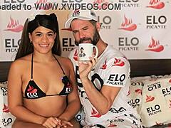 simone ryder takes on the spicy room challenges, getting interviewed and showing her big ass.