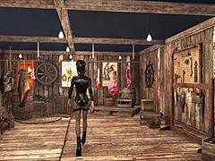 Slutty Teen Brunette Teases in Sexy Fallout Fashion