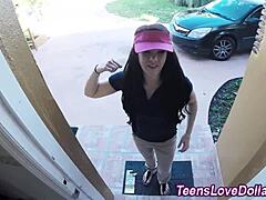 Real amateur gets facial