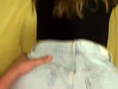 大屁股业余妹子穿短裤被操