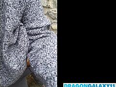 Hot Brunette Sucks Dick Outdoors