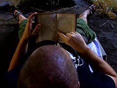 i, a brunette cave girl with big tits, got fingered and assfucked by a horny camper, cumming hard outdoors.