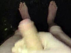 amateur masturbates naked outdoors in public rain