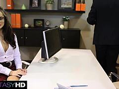 Hot Secretary Lily Carter Rides Bosses Big Cock After Work Hours