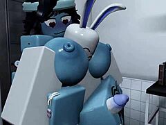 Blue girl sex with cumshot contrast