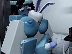 Blue girl sex with cumshot contrast