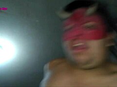 Lingerie-Clad Milf Gives Footjob in Fishnets