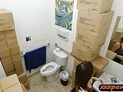 Lovely babe gets monster cock blowjob at pawnshop