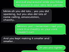 Femdom sexting humiliates sissy bitch with teasing.