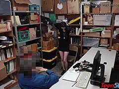 pale teen punished by officer at work