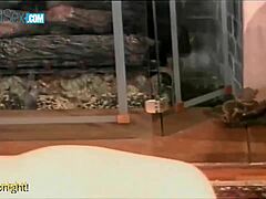 Petite brunette teen gives intense blowjob to big cock in homemade garage scene