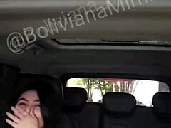 Latina mimi strips naked in car heading to hotel for public outdoor sex with blowjob and ass action!