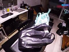 I put a horn on the cuckold with the security guard we hired complete on sheer