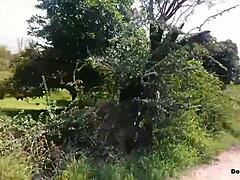 Public fuck with ex girlfriend sucking me behind hill