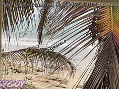 Ebony wife flashes pussy outdoors