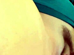 Morning cumshot in the mouth of a European stepmom with big natural tits from her partner